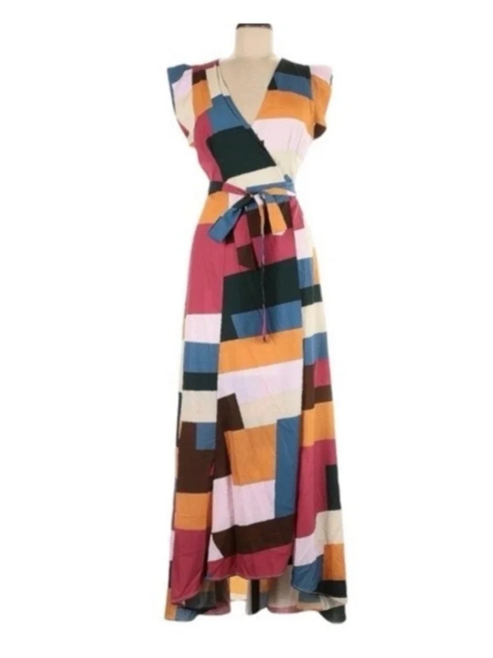 Anthropologie Hutch Alfonsine Wrap Maxi Dress Size extra Small Colorful - Picture 2 of 10